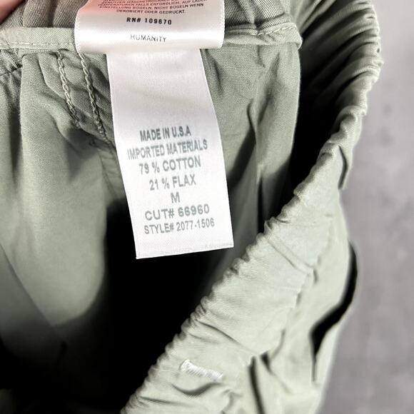 Citizens of Humanity Pants Women's M Wide Leg Cropped Green Flax Cotton - Picture 9 of 9